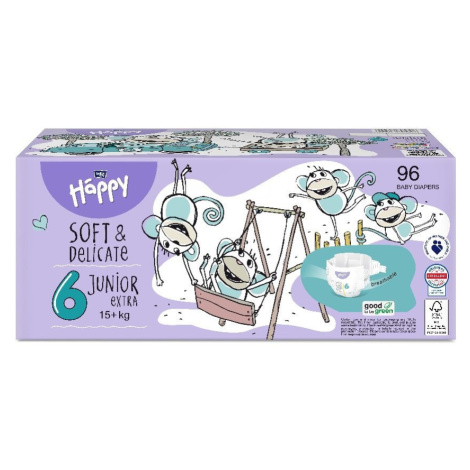 Bella Baby Happy Soft&Delicate 6 Junior Extra 15+ kg dětské pleny box 96 ks