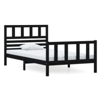 Rám postele černý masivní dřevo 100 × 200 cm, 3101147