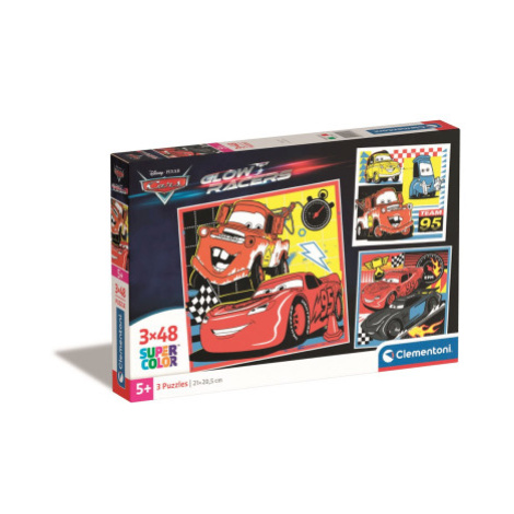 Clementoni - Puzzle 3x48 Square Disney Cars glow racers