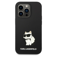Karl Lagerfeld Liquid Silicone Choupette NFT kryt iPhone 14 Pro černý