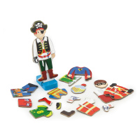 Viga Toys Dřevěné magnetické oblékací puzzle Viga, 8 postav