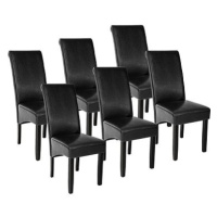 6× Jídelní židle ergonomické, masivní dřevo, černá