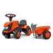 FALK Odrážedlo traktor Kubota oranžové s volantem a valníkem