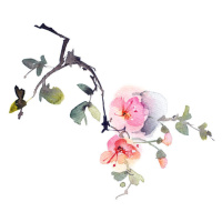 Ilustrace Blossom tree branch, Ola_Tarakanova, (40 x 35 cm)