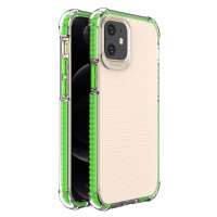 Gelové pružné pancéřové pouzdro Spring Armor s barevným rámečkem pro iPhone 12 mini zelené