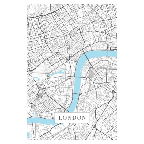Mapa London white, 26.7x40 cm