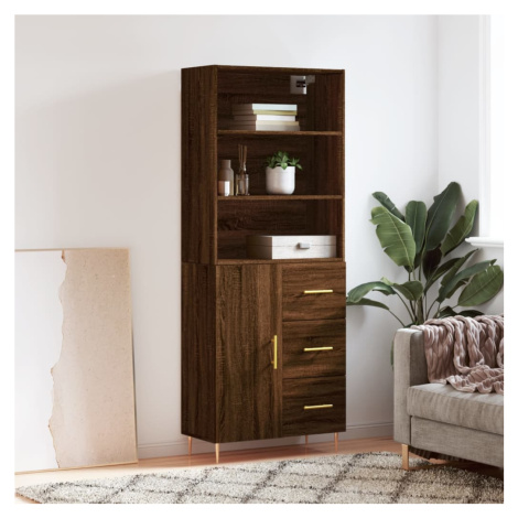 vidaXL Skříň highboard hnědý dub 69,5 x 34 x 180 cm kompozitní dřevo