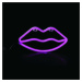 ACA Lighting neonová nástěnná dekorace LIPS, 50 LED na baterie 3xAA/USB, růžová, IP20, 15x2.3x36