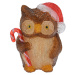 Vánoční LED dekorace Candy owl, 24 cm