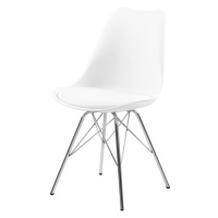 Jídelní židle ERIS PU bílá/stříbrná