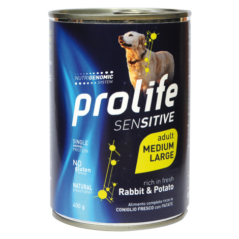 Prolife Dog Grain Free Sensitive Adult Medium/Large Rabbit & Potato - 6 x 400 g