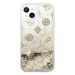 Guess GUHCP13SLGPEGO hard silikonové pouzdro iPhone 13 Mini 5.4" gold Peony Liquid Glitter