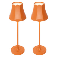 Sada 2 retro stolních lamp oranžových dobíjecích IP44 - Granny