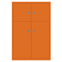 BISLEY LateralFile™ Lodge, se 4 uzamykatelnými boxy, výška 2 x 375 mm, 2 x 755 mm, oranžová