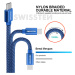 Datový kabel Swissten Textile USB/Lightning, 1,2m, modrý