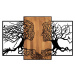 ASIR Nástěnná dekorace dřevo kov TREE LOVE černá ořech