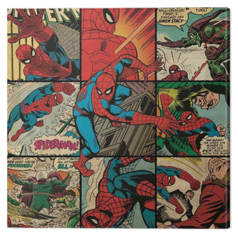 Obraz na plátně Spider-Man - Squares, 2 cm - 40×40 cm Pyramid