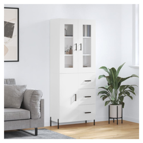 vidaXL Skříň highboard lesklá bílá 69,5 x 34 x 180 cm kompozitní dřevo