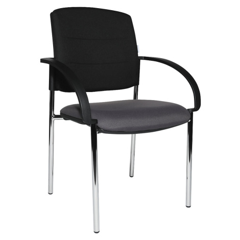 eurokraft pro Židle pro návštěvy, bal.j. 2 kusy, čalouněné opěradlo, černá, sedák antracitová