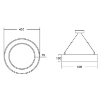 BRUMBERG BRUMBERG Biro Circle Ring10 direct, Ø 45 cm, CA, CCT, stříbrná
