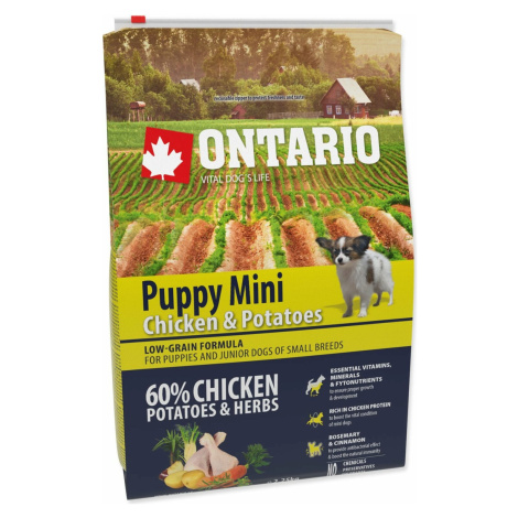 Krmivo Ontario Puppy Mini Chicken & Potatoes 2,25kg