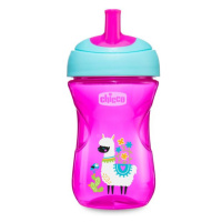 CHICCO Hrneček Pokročilý s brčkem, růžový 12m+ 266 ml