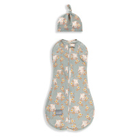 Zavinovačka Sleepee Second Step Swaddle s čepičkou zdarma Vintage Animals Sky Blue