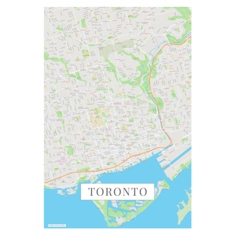 Mapa Toronto color, (26.7 x 40 cm)