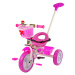 mamido  Dětská tříkolka s vodící tyčí PRO100 růžová