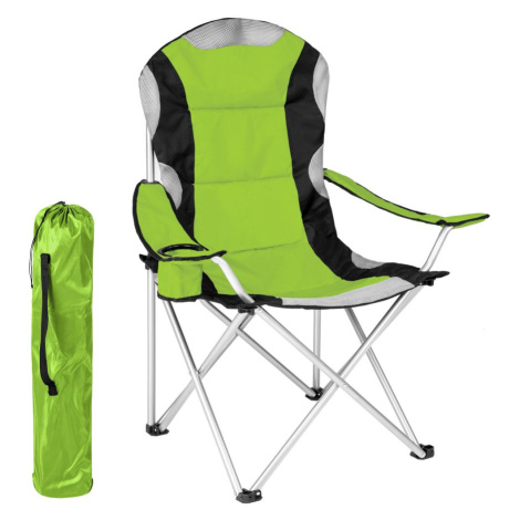 tectake 401051 kempingová židle polstrovaná - zelená - zelená