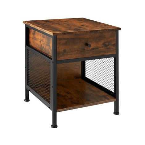 TecTake Noční stolek Killarney 45 × 46 × 55,5 cm - Industrial tmavé dřevo