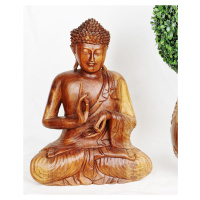 Dřevěná Socha - Sedící Buddha 30 cm