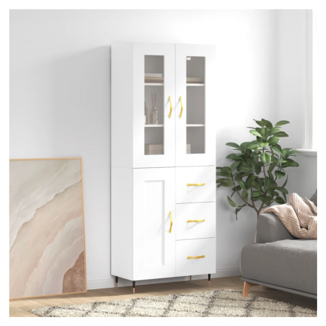 vidaXL Skříň highboard bílá 69,5 x 34 x 180 cm kompozitní dřevo