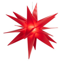 Nexos 67071 Vánoční dekorace hvězda s časovačem - 10 LED, 35 cm, červená