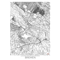 Mapa Bremen, Hubert Roguski, (30 x 40 cm)