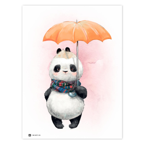 Tabulka do dětského pokoje - Panda s deštníkem INSPIO
