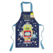 Modrá bavlněná dětská zástěra Cooksmart ® Robot