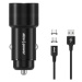 AlzaPower Car Charger P520 USB + USB-C Power Delivery černá + MagCore 2in1 USB-C + Micro USB, 5A