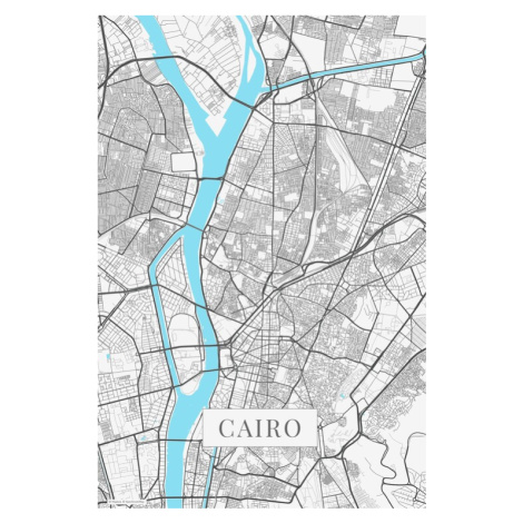 Mapa Cairo white, 26.7 × 40 cm