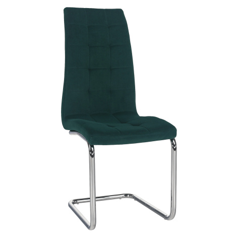 Jídelní židle, smaragdová Velvet látka / chrom, SALOMA NEW Tempo Kondela