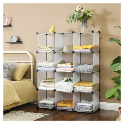 SONGMICS Modulární skládací regál YOLAINE matně průhledný nosnost 10 kg