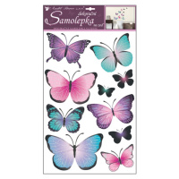 Samolepky na zeď motýli modrofialoví 50 x 32 cm