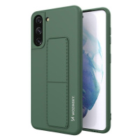 Wozinsky Flexibilní silikonové pouzdro se stojánkem na Samsung Galaxy S21 PLUS 5G dark green