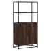 vidaXL Skříň highboard hnědý dub 68x35x139cm kompozitní dřevo a kov