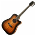 Cort Core-DC Mahogany Open Pore Black Burst Elektroakustická kytara Dreadnought