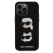 Karl Lagerfeld Liquid Silicone Karl and Choupette Heads Kryt iPhone 15 Pro Max černý