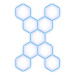 Escape6 Kompletní LED hexagonové svítidlo modré, rozměr 9 elementů 246 × 386 cm tvar X
