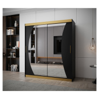 Šatní skříň Abi Wav Premium Barva korpusu: Černá + zlatá, Rozměr: 180 cm