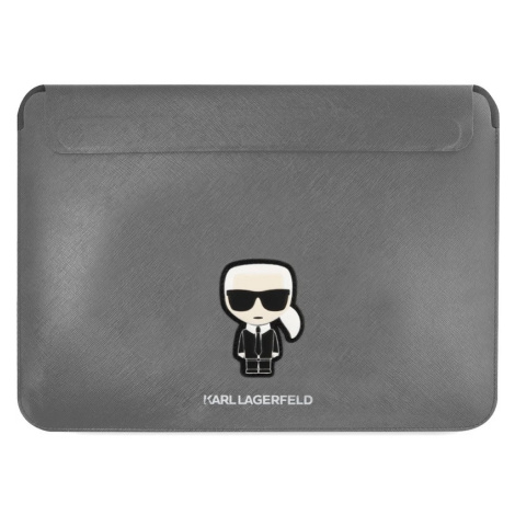 Pouzdro Karl Lagerfeld Saffiano Ikonik Computer Sleeve 16" Silver