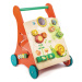 Dřevěné chodítko zahrada Baby Activity Walker Tender Leaf Toys s různými funkcemi a kostkami od 